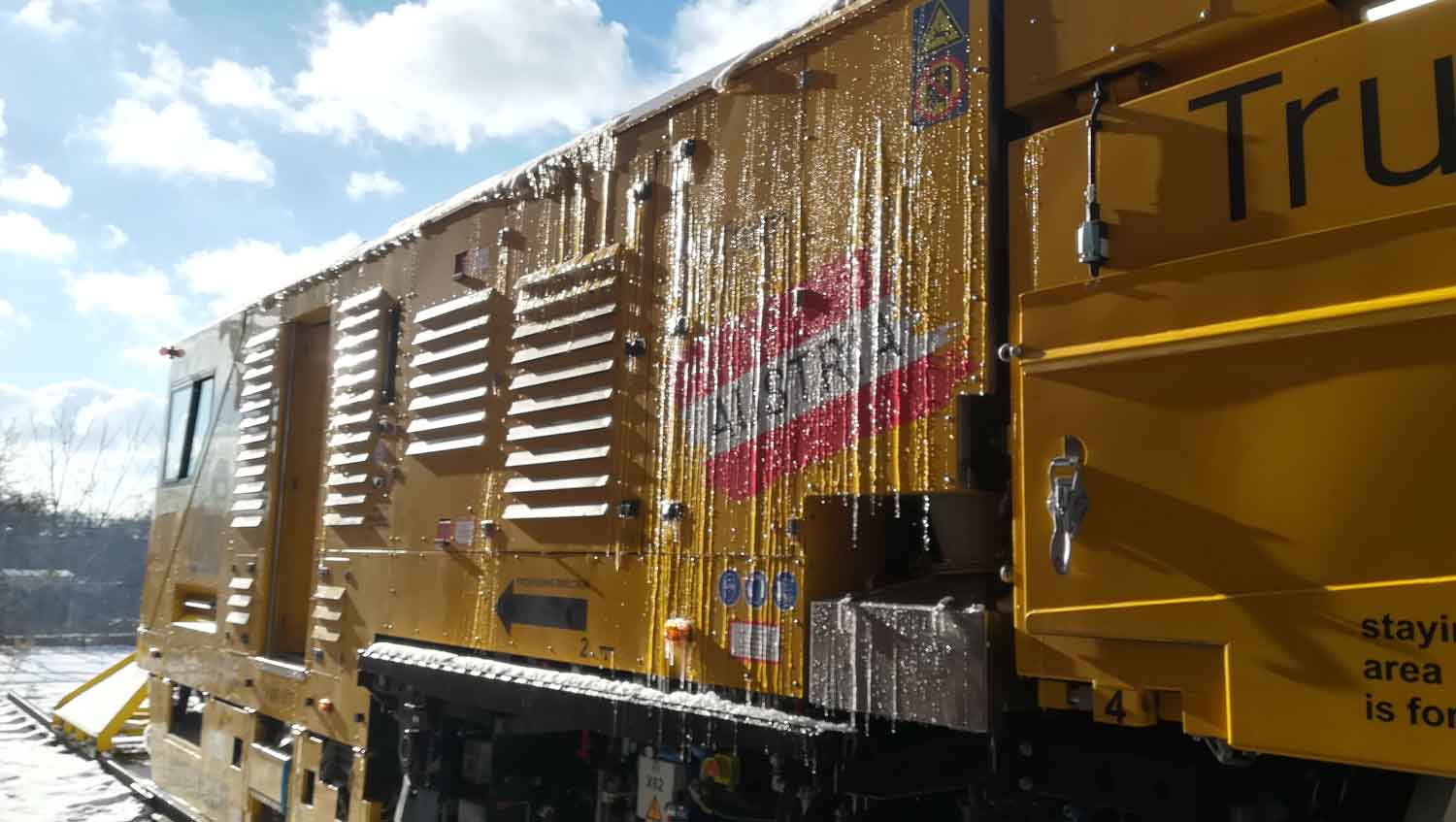 Linsinger SF02 Rail Milling Truck in Canada with Austrian Flag